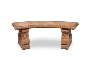 SOLD A decorative terracotta eliptical garden seat in the Neo-Classical manner, Italian Circa 1900