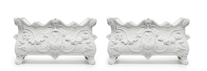 SOLD A beautiful pair of Louis XVI white painted cast iron jardinieres, French 19th Century
