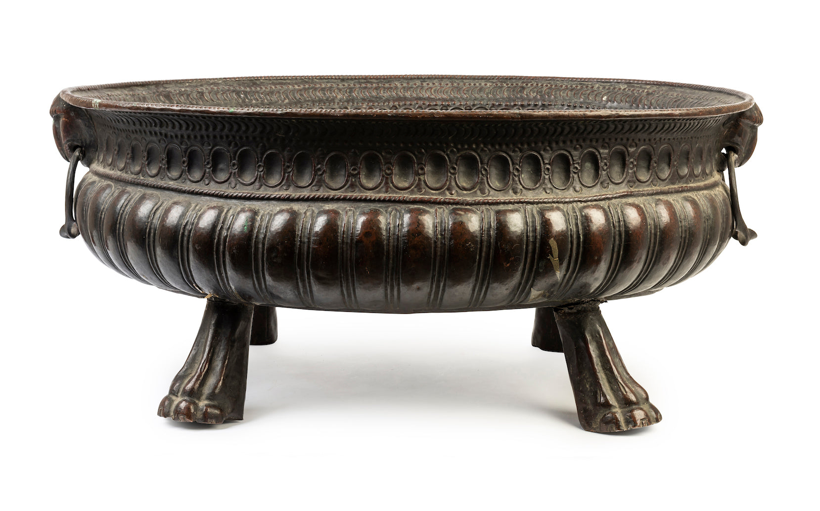 SOLD An impressive oval repousse copper jardeniere, Continental, 19th Century or earlier