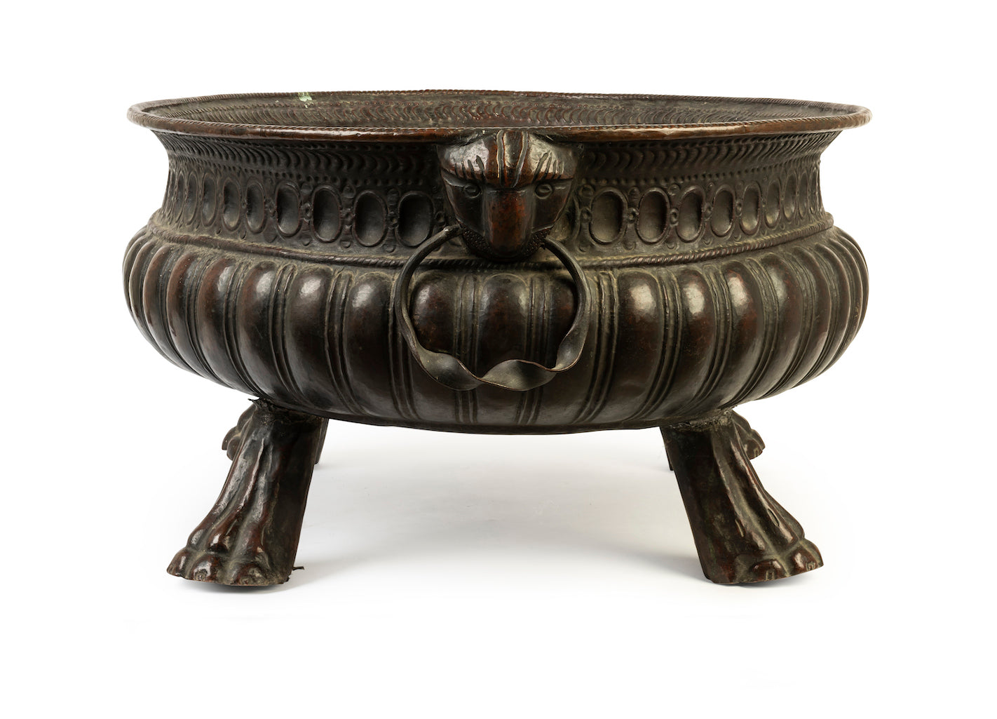 SOLD An impressive oval repousse copper jardeniere, Continental, 19th Century or earlier