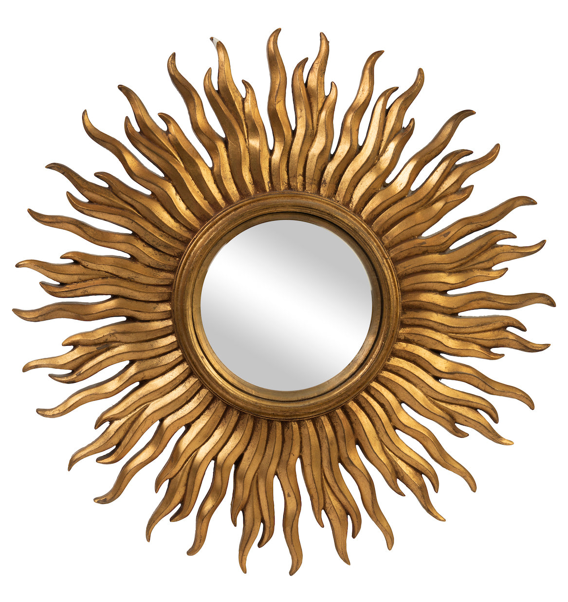 SOLD A gilt wood convex sunburst mirror, French Circa 1950