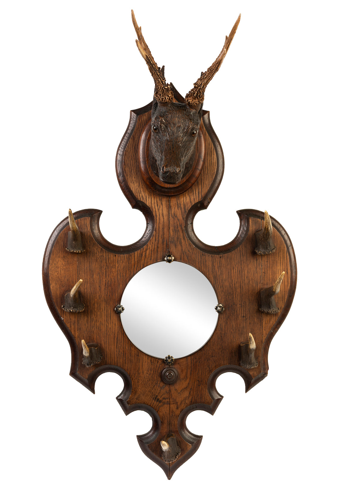 SOLD A good quality Black-Forest carved wall coat-rack, Swiss Circa 1900