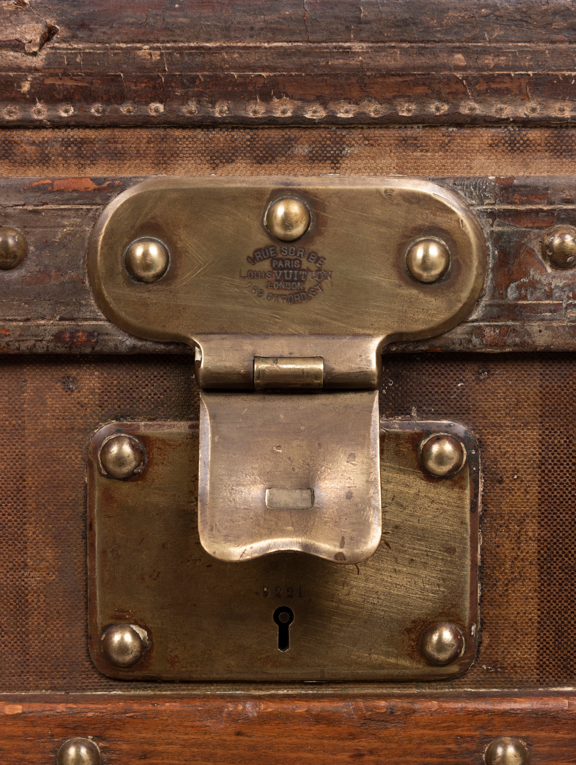 SOLD A large and rare steamer travel trunk, in striped canvas by Louis Vuitton, Paris. French Circa 1890