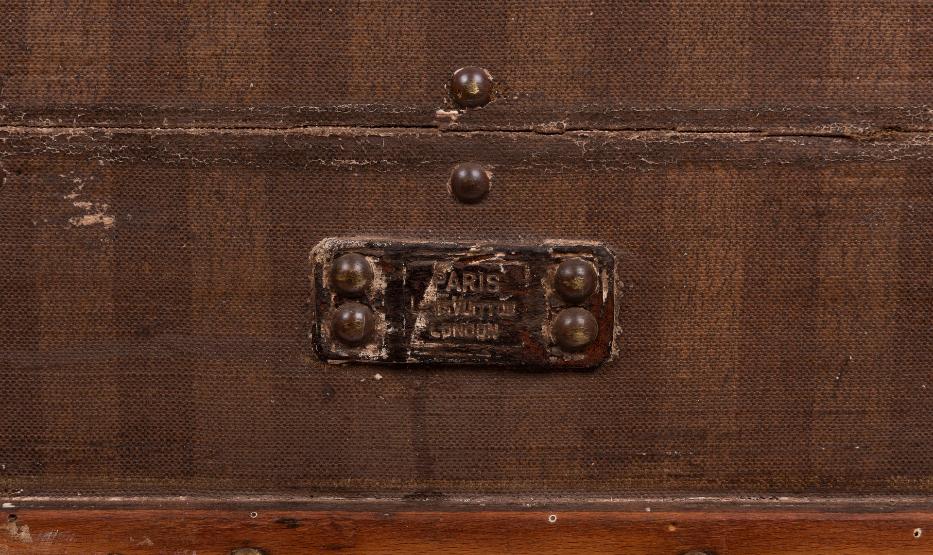 SOLD A large and rare steamer travel trunk, in striped canvas by Louis Vuitton, Paris. French Circa 1890