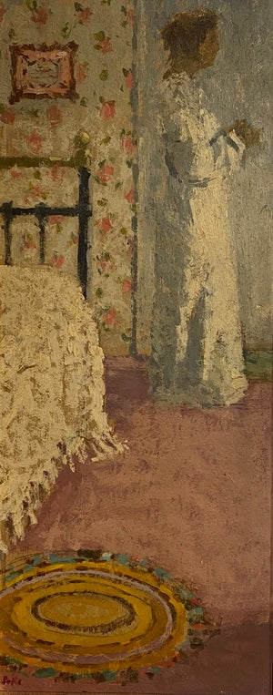 Stuart Ray, English 1916-1985 Collage Bedroom One, Oil on Board