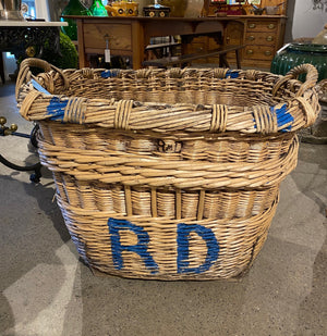 SOLD An impressive natural wicker twin handled grape harvesting basket, French 19th Century