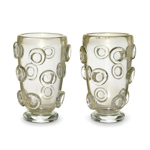 SOLD A pair of large gold speckled Murano glass vases, Italian 20th Century