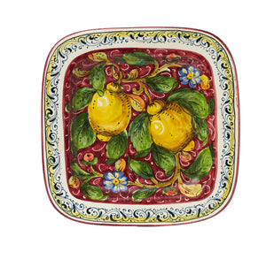 SOLD A vintage Italian ceramic dish decorated with lemons and decorative border
