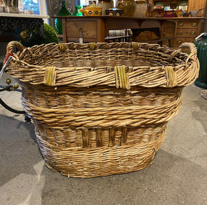 SOLD An impressive natural wicker twin handled grape harvesting basket, French 19th Century